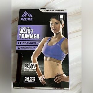 RBX Waist Trimmer Belt Comfortable Fit Sculpts Tones Wide Belt 10" Tan